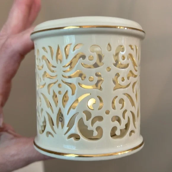 Illuminations By Lenox Collection Pierced Tealight Candle Holder with Candles - Picture 13 of 15